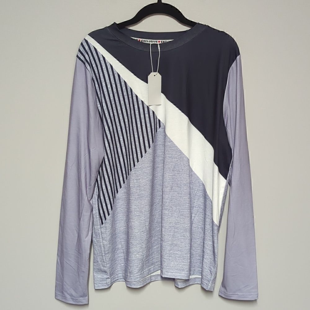 NWT Exclusive Blue and White Long Sleeve Blouse